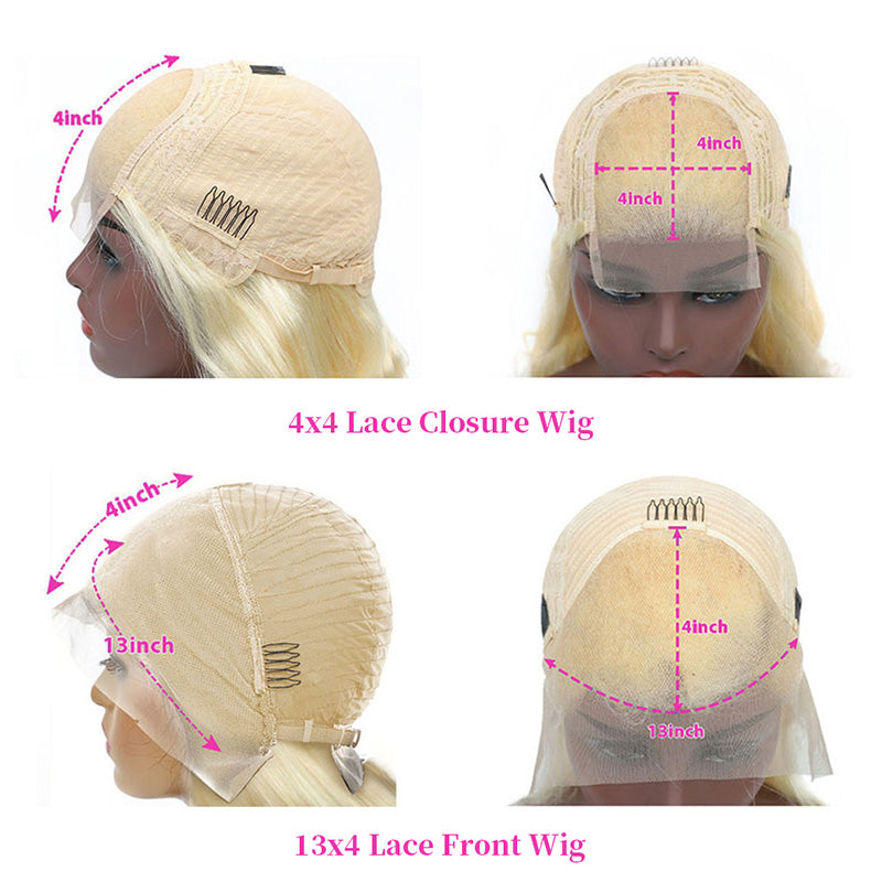 Long Straight Hair 613 Blonde 4x6 Wear Go Wig/13x4 HD Transparent Lace Frontal Wigs Human Hair-Alididihair