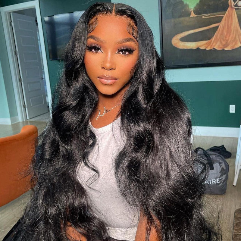Long Straight Hair 13x4 HD Lace Frontal Wigs Pre-Plucked Body Wave/Water Wave 100% Human Hair Wig
