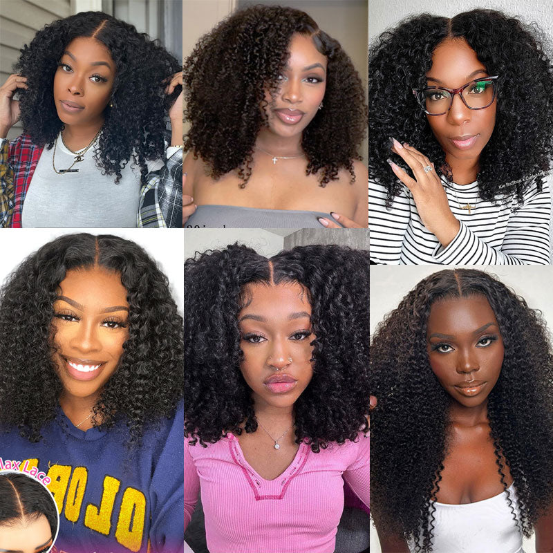 {Super Deal} Alididi Kinky Curly 13x4 HD Transparent Lace Frontal Wig Pre Plucked Natural Headline Real Human Hair Wig No Code Needed