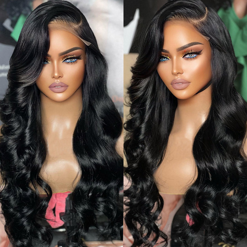 13x4/4x4 HD Transparent Lace Front Wigs Pre Plucked Body Wave Human Hair Wig-AlididiHair