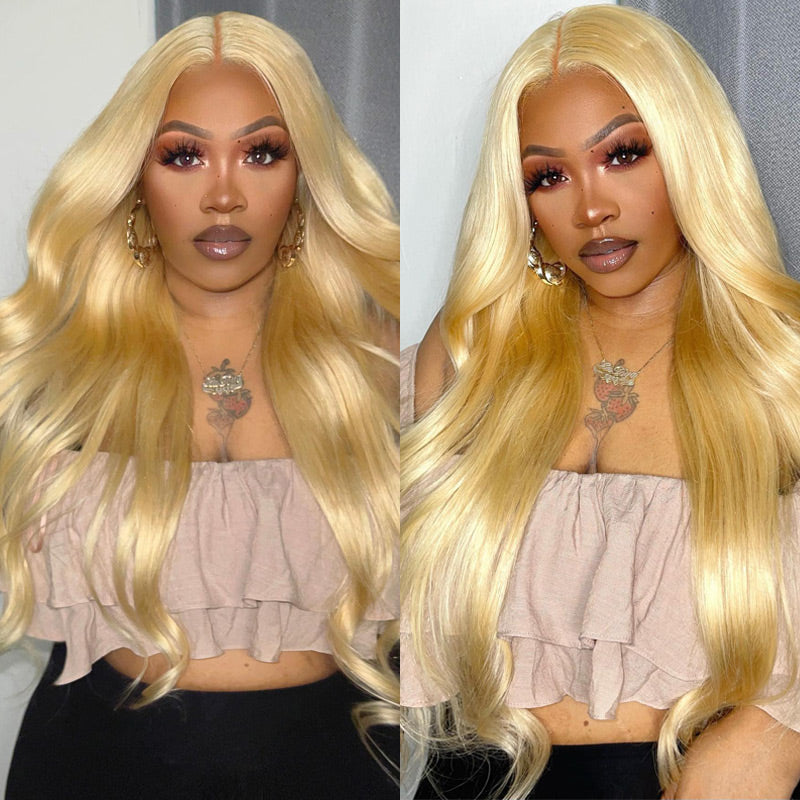 Alididi 613 Blonde Body Wave 3bundles With 13x4 Transparent Lace Frontal Vrigin Human Hair