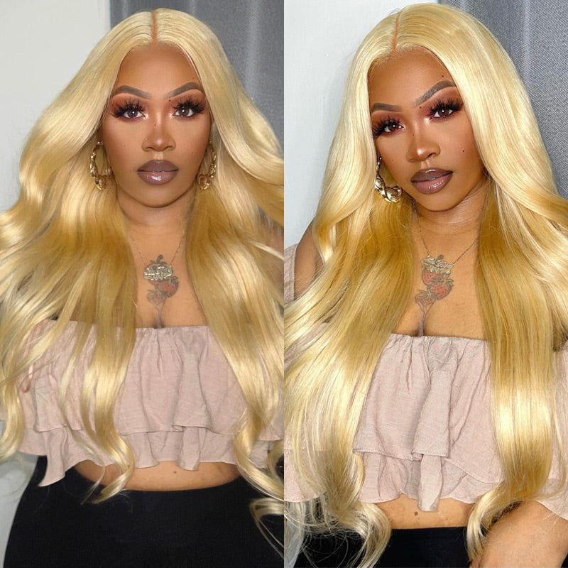 {Super Deal} $199=28'' Body Wave 613 Blonde 13x4 HD Transparent Lace Frontal Wigs Pre Plucked-Alididihair