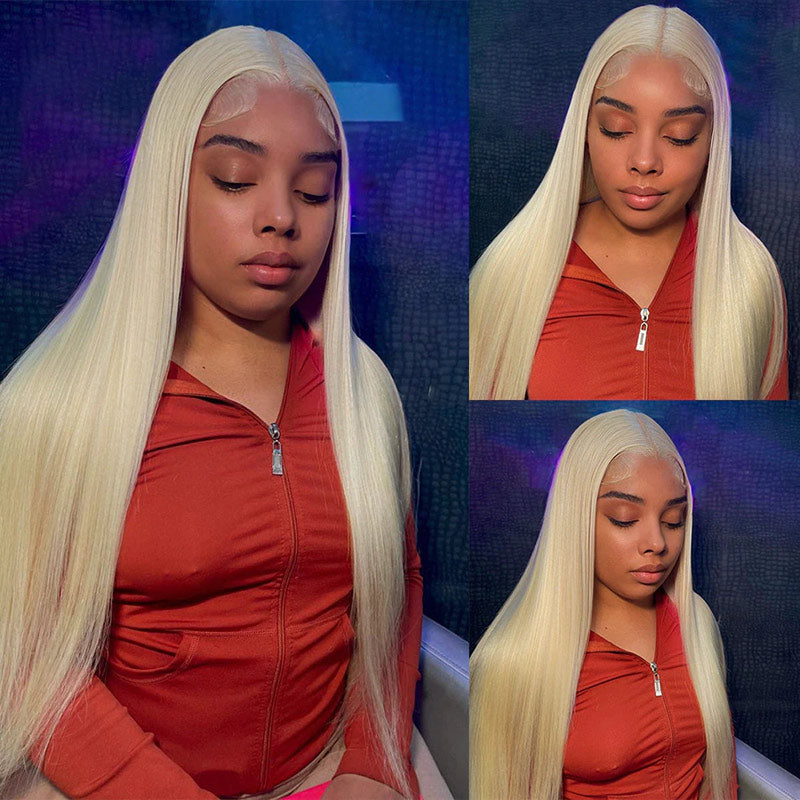 #613 Blonde Full Lace Frontal Wig Pre Plucked Straight Hair HD Full Lace Wigs 100% Human Hair Wig-Alididihair