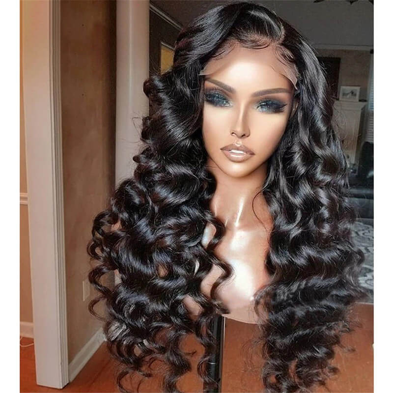 Loose Deep Wave Wig 13x4 HD Lace Front Wigs Glueless Brazilian Virgin Human Hair Wig-Alididihair
