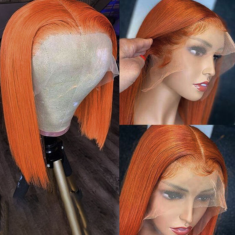350-Ginger-Orange-Bob-Wig-13x4-Lace-Frontal-Straight-Human-Hair-Wigs-alididihair