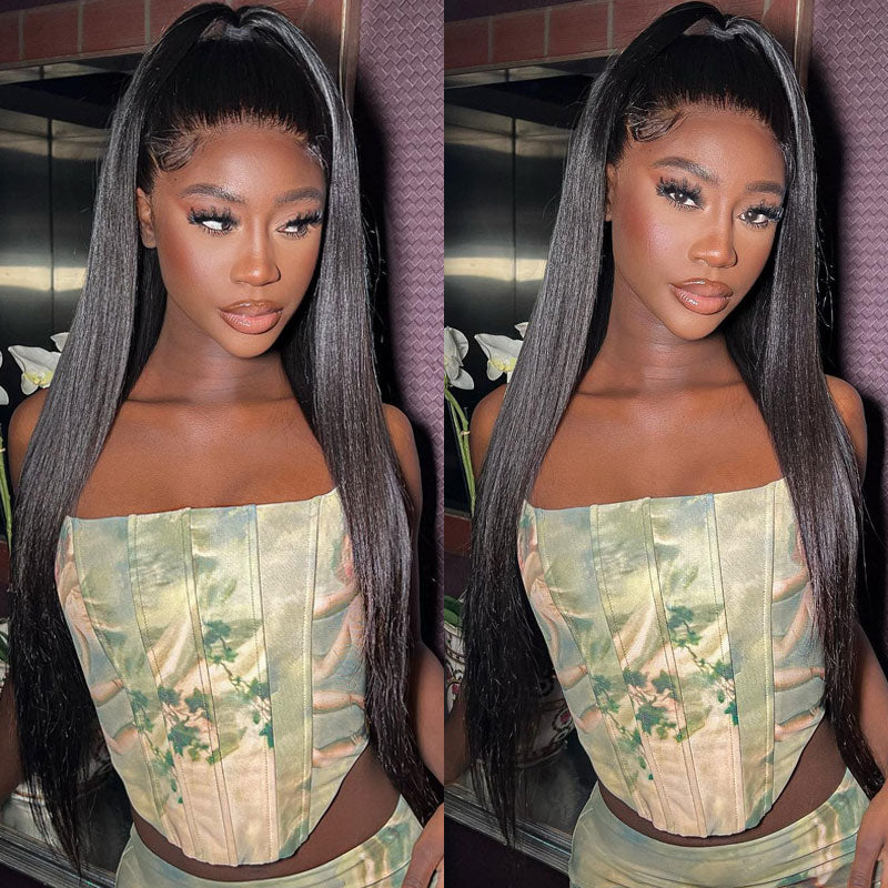Straight Hair Transparent 360 Lace Frontal Wig Pre Plucked With Baby Hair Virgin Human Hair Wigs-Alididihair
