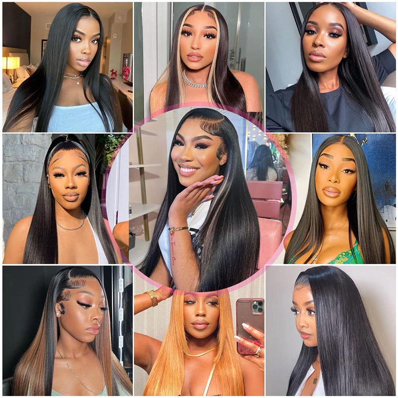 Straight Hair HD Transparent 360 Lace Frontal Wig Pre Plucked With Baby Hair Virgin Human Hair Wigs-Alididihair