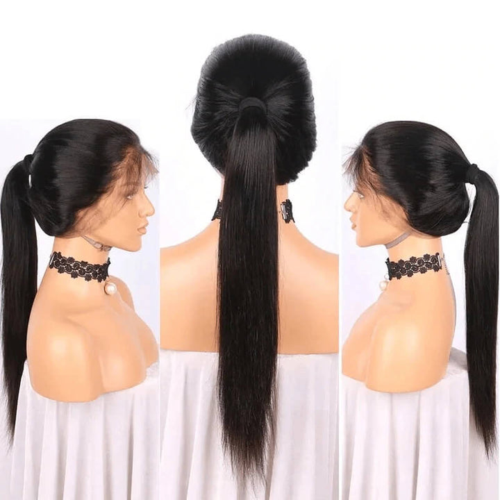 Straight Hair Transparent 360 Lace Frontal Wig Pre Plucked With Baby Hair Virgin Human Hair Wigs-Alididihair