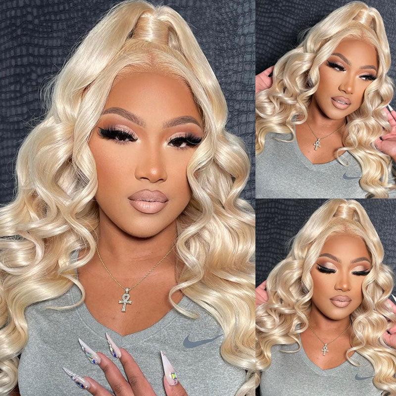 613 Blonde Wig Body Wave 360 HD Transparent Lace Front Wigs Human Hair-Alididihair