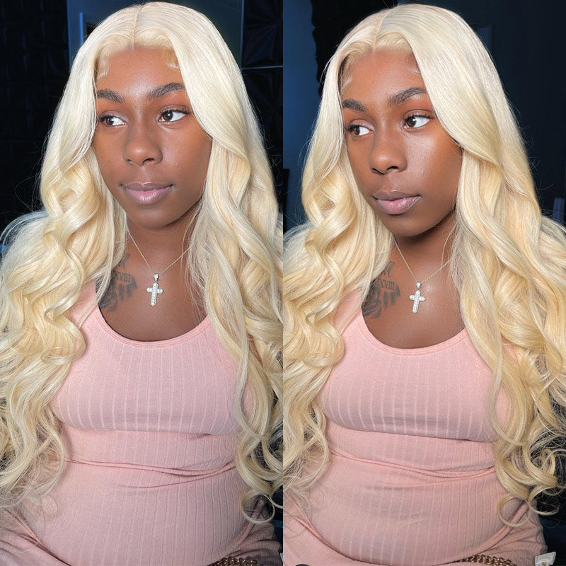 Body Wave 4x4 HD Transparent Lace Clsoure #613 Blonde Wig Pre Plucke 100% Human Hair Wigs-Alididihair