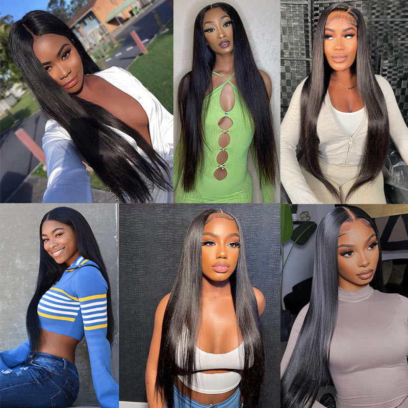 Straight Hair Wear And Go Wig Pre Cut 4x6 HD Transparent Lace Closure Human Hair Wigs Pre Plucked With Baby Hair-Alididihair