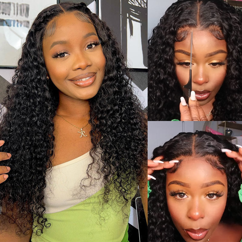 Natural Curly Hair 4x6 Pre Cut HD Lace Wig Wear & Go Glueless Pre Plucked Real Human Hair Wig Beginner Friendly-Alididihair