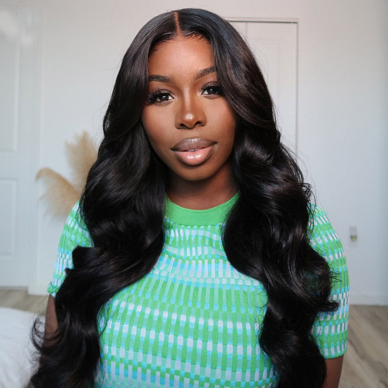 {Super Deal} Alididi Body Wave 13x4 HD Transparent Lace Frontal Wig Pre Plucked Real Human Hair Wig No Code Needed