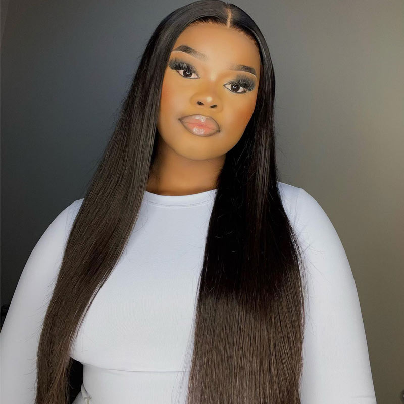 Flash Sale:Straight Hair 5x5 HD Lace Closure Wigs Brazilian Virgin Human Hair Wigs-Alididihair