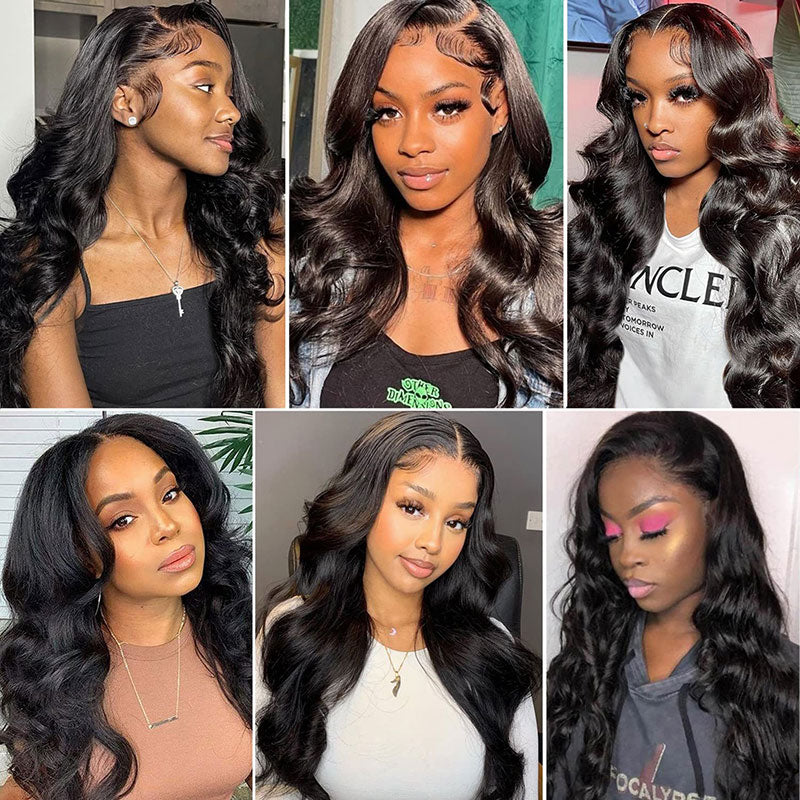 Body Wave 5x5 Transparent Lace Front Wig Human Hair Pre Plucked With Baby Hair-AlididiHair