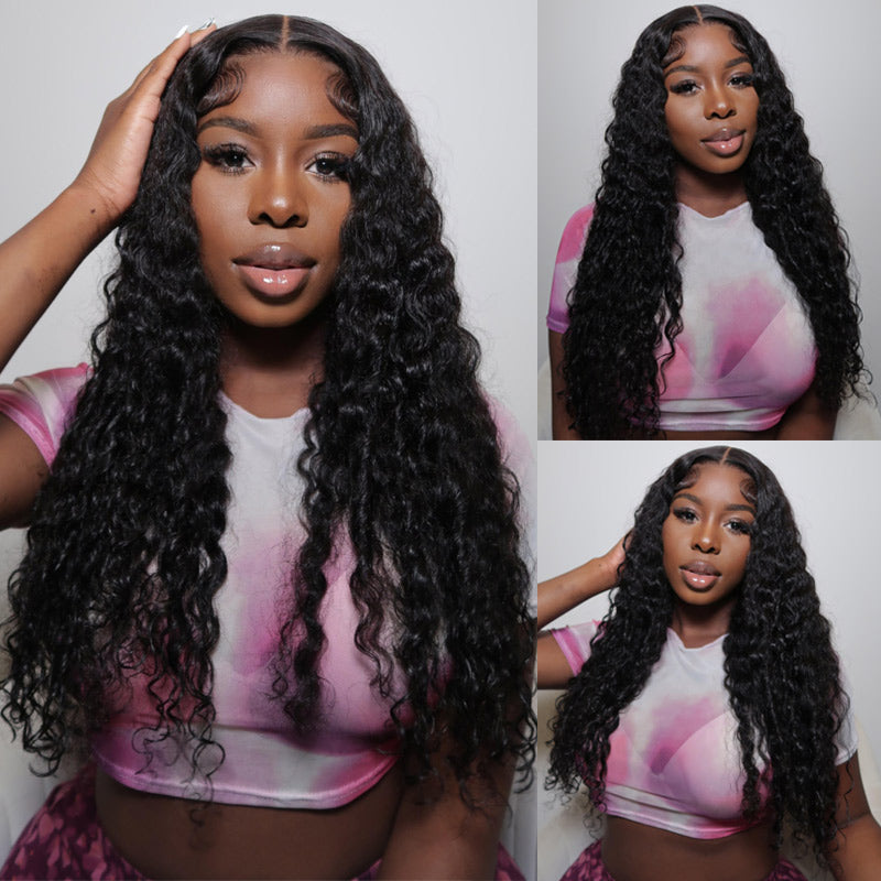Alididi Super Mini Knots 13x4 HD Transparent Lace Frontal Wig Deep Curly Real Human Hair Wig