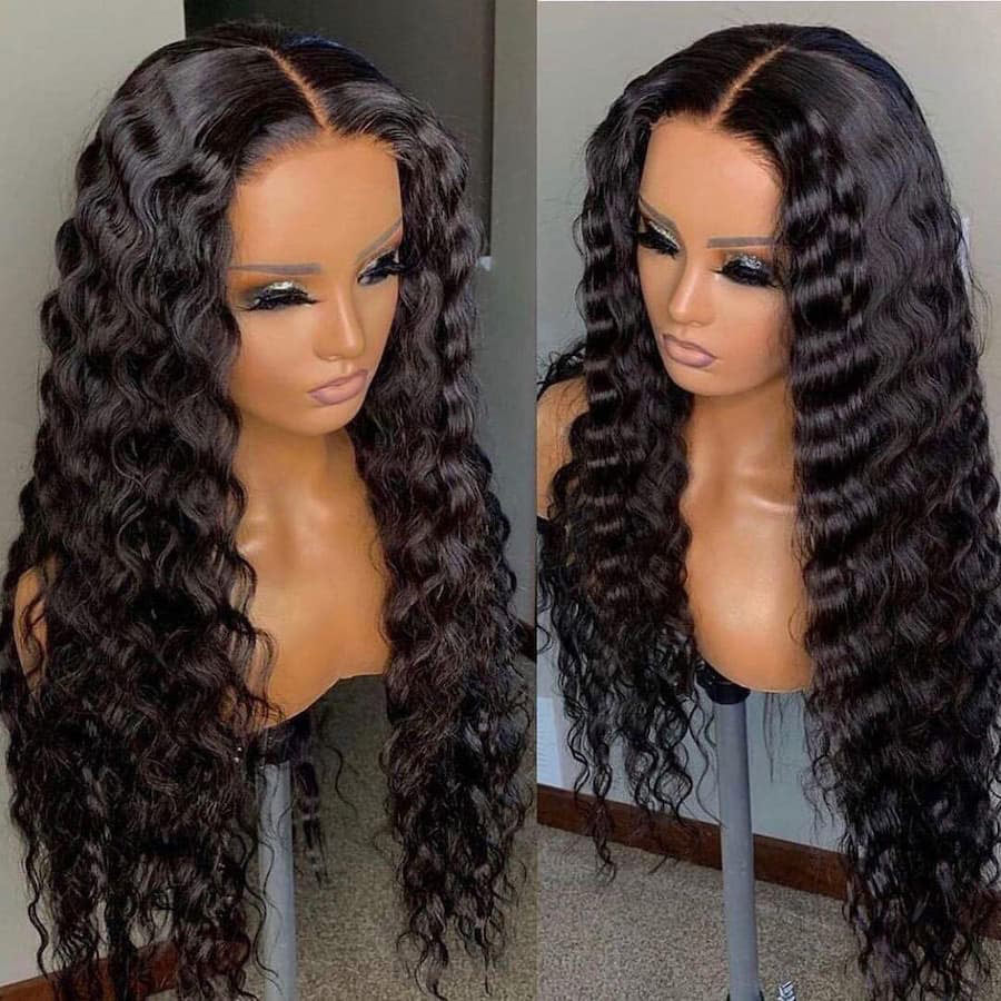 Loose Deep Wave Wig 5x5 HD Lace Closure Wig Pre Plucked Natural Hairline Real Human Hair-AliddiHair