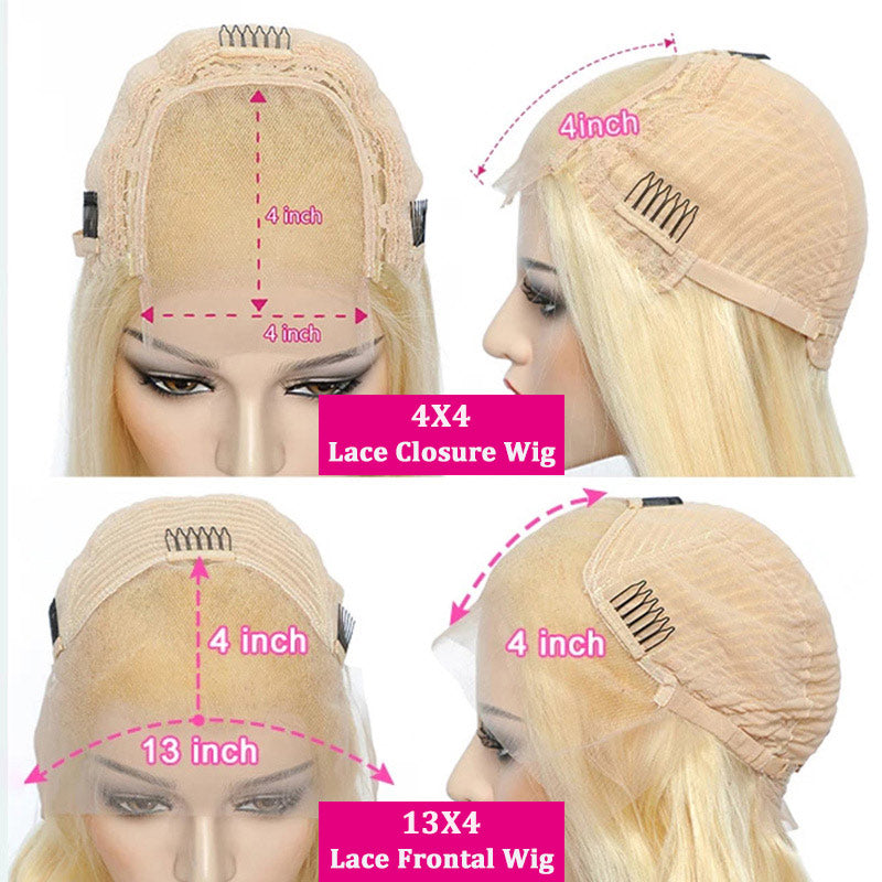 4x4 HD Transparent Lace Clsoure #613 Blonde Straight Hair Wig Pre Plucke 100% Human Hair Wigs-Alididihair