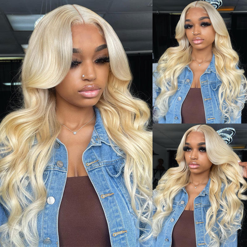 Alididi Body Wave 13x6 Real Swiss HD Lace Frontal #613 Blonde Wig Pre Plucked With Baby Hair