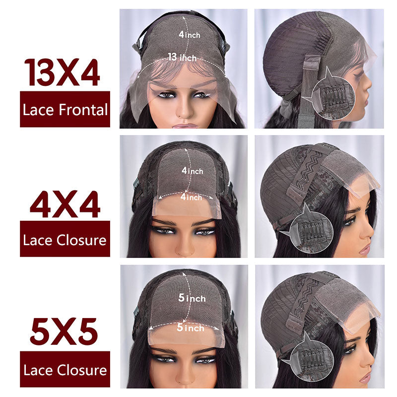 Deep Wave 13x4 HD Transparent Lace Frontal Wig Pre Plucke Real Human Hair Wigs-Alididihair