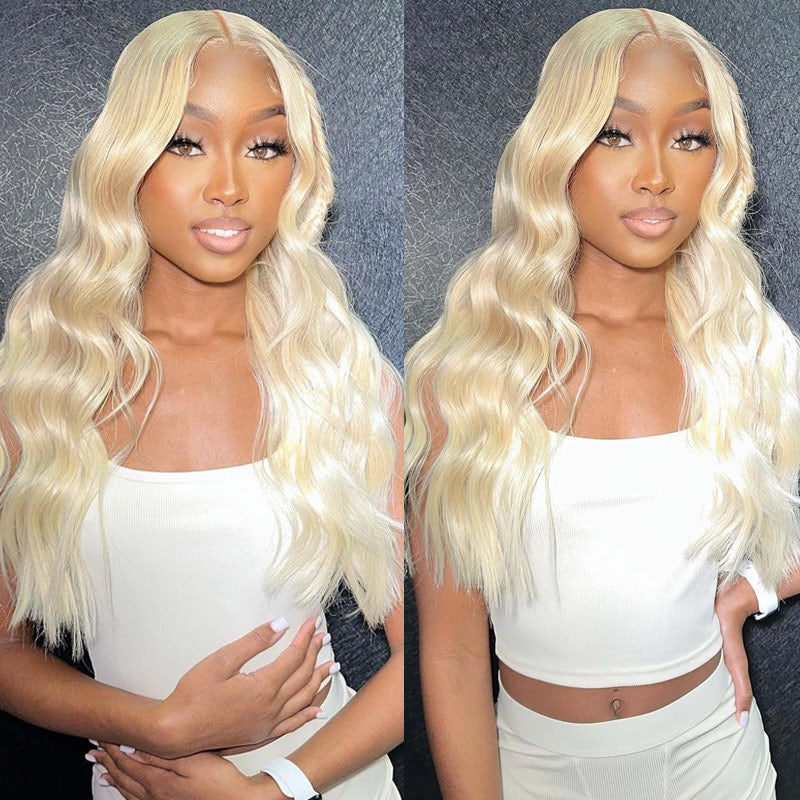 613 Blonde Body Wave 13x6 HD Transparent Lace Frontal Wig Pre Plucked Human Hair-AlididiHair