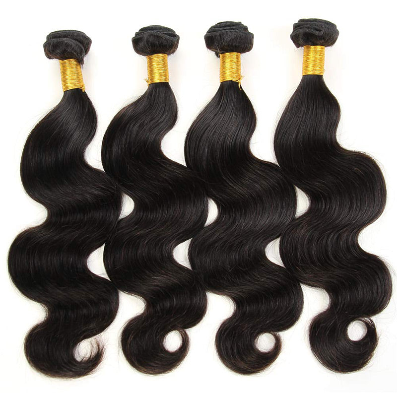 Alididi Body Wave Brazilian Human Hair 4 Bundles Natural Color