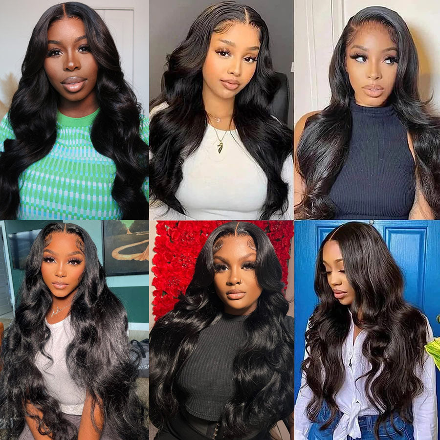 {Super Deal} Alididi Body Wave 13x4 HD Transparent Lace Frontal Wig Pre Plucked Real Human Hair Wig No Code Needed