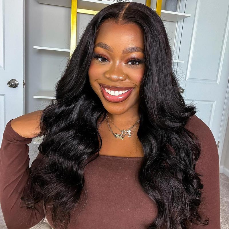 Wear & Go Glueless Wigs Body Wave 4x6 Pre Cut HD Lace Closure Wig Pre Plucked Hairline Real Human Hair Wig-Alididihair