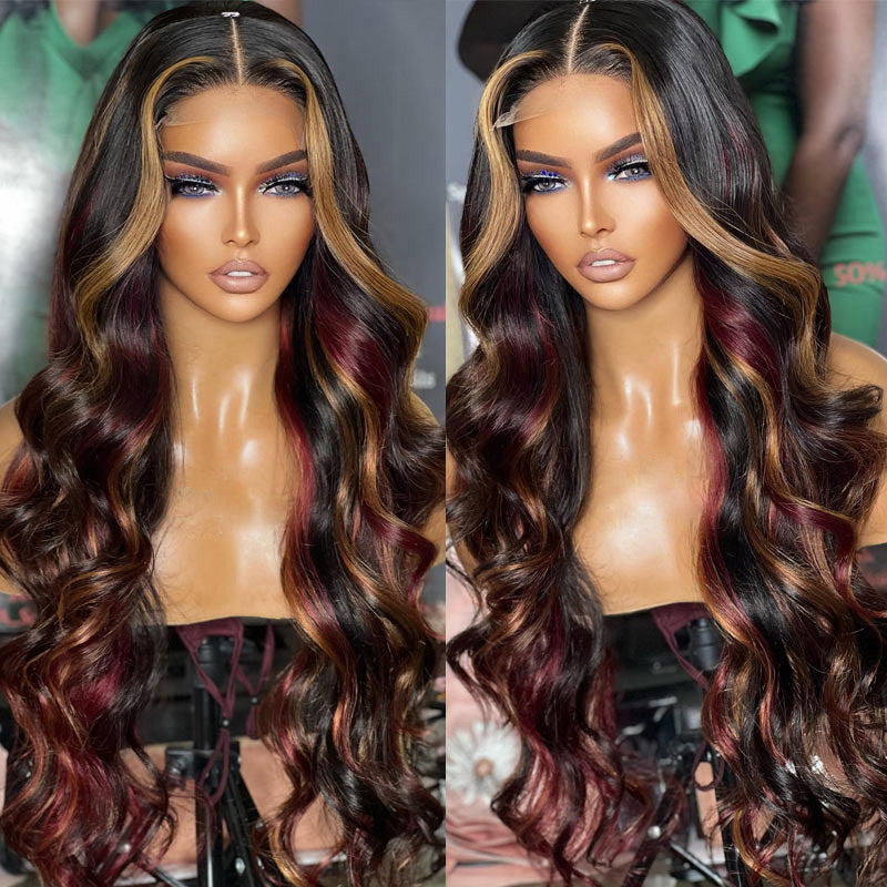 Body-Wave-Red-Hair-With-Blonde-Highlights-Wig-13x4-4x4-HD-Transparent-Lace-Frontal-Real-Human-Hair-Wigs-Alididihair