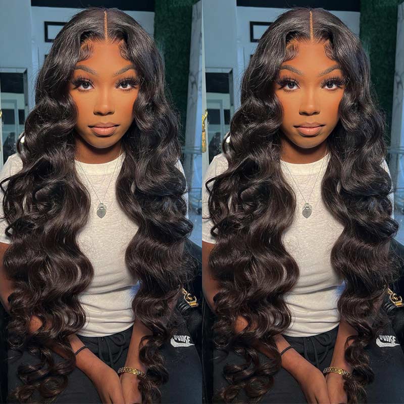 Body Wave 4x4 HD Lace Closure Wigs Brazilian Virgin Human Hair Pre Plucked With Baby Hair-Alididihair