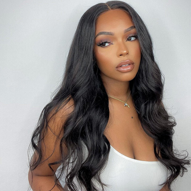 Wear & Go Glueless Wigs Body Wave 4x6 Pre Cut HD Lace Closure Wig Pre Plucked Hairline Real Human Hair Wig-Alididihair