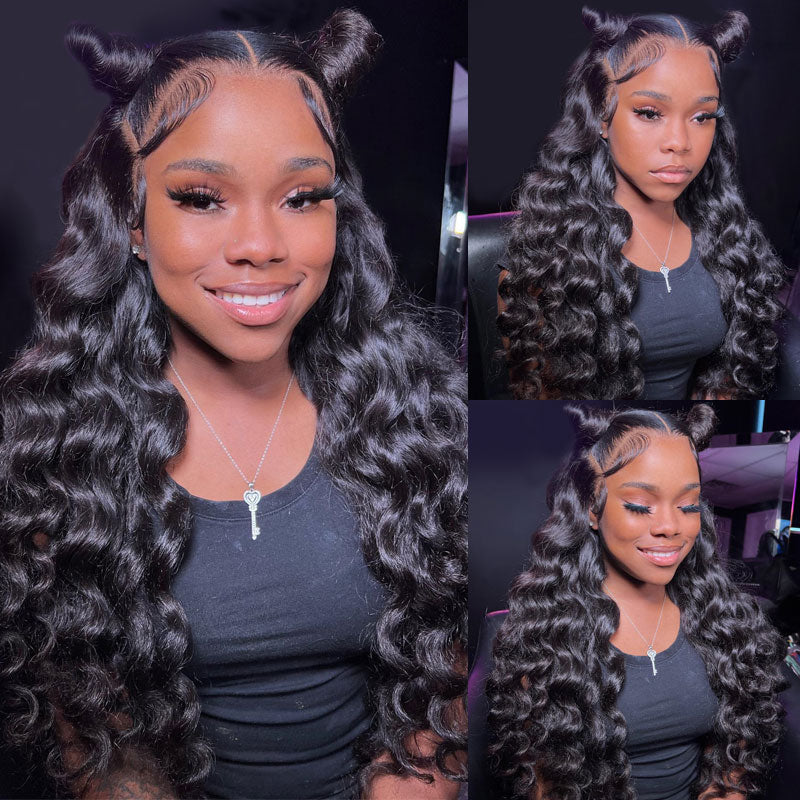 Loose Deep Wave 4X4/13X4 HD Transparent Lace Front Wigs Pre Plucked Hairline Best Human Hair Wig-Alididihair