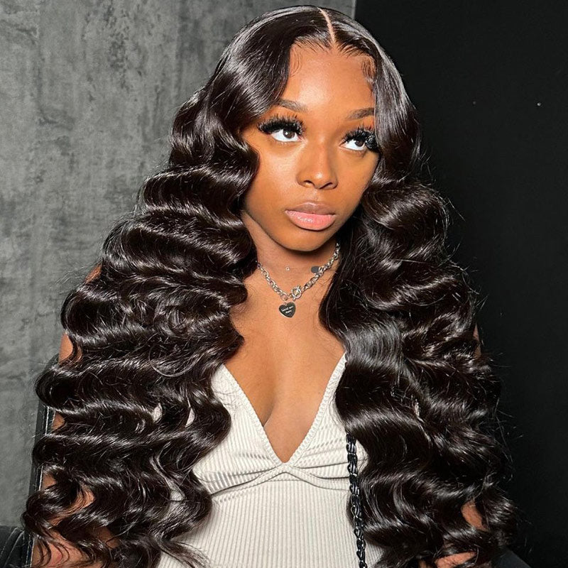 Natural Crimps Curls Loose Deep Wave 4x6 Pre Cut HD Lace Closure Wig Wear & Go Glueless 100% Human Hair Wig-Alididihair