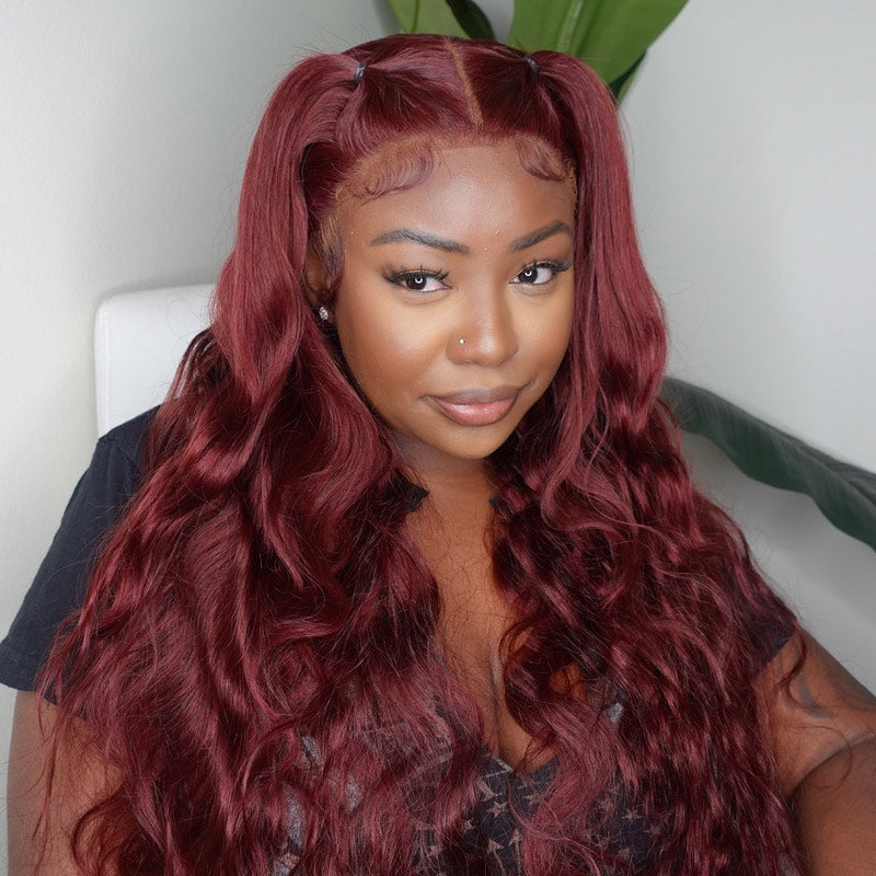 Reddish Brown Color Body Wave 13x4/13X6 HD Lace Front Wigs Human Hair-Alididihair