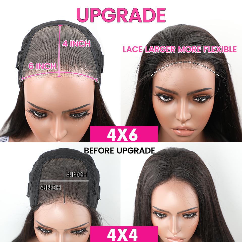 Brazilian Deep Wave 4x6 Pre Cut HD Lace Wig Wear & Go Glueless Pre Plucked Real Human Hair Wig-Alididihair
