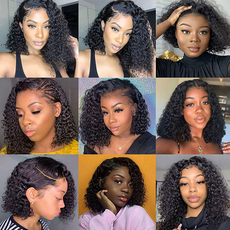 Flash Sale:Short Curly Bob Wig Human Hair 4x4 Lace Closure Bob Wigs For Black Women