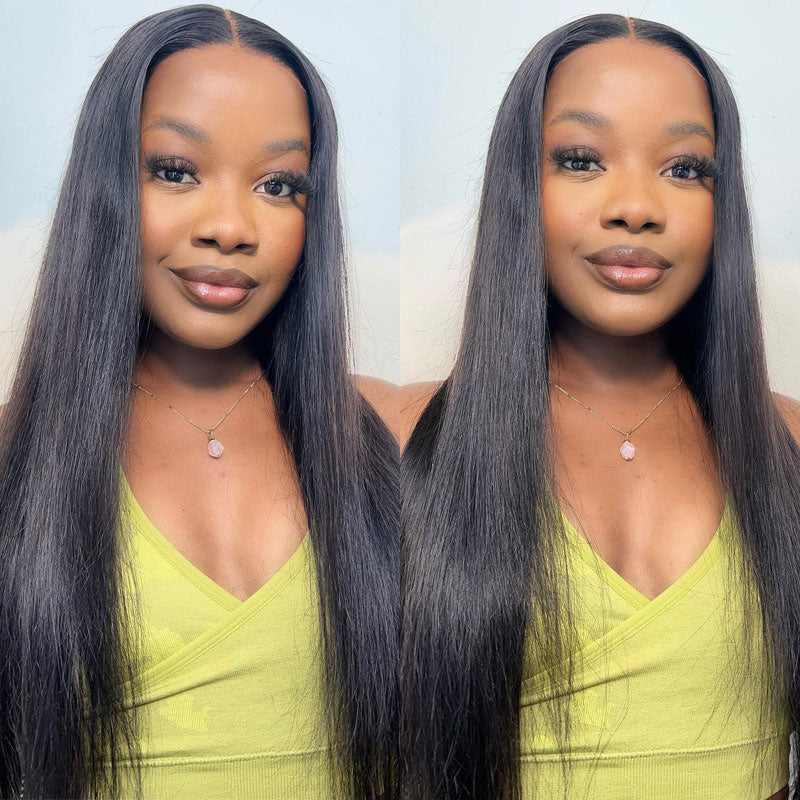 Straight Hair 13x4 HD Lace Frontal Wig Natural Pre Plucked Headline 100% Virgin Human Hair Wigs-Alididi