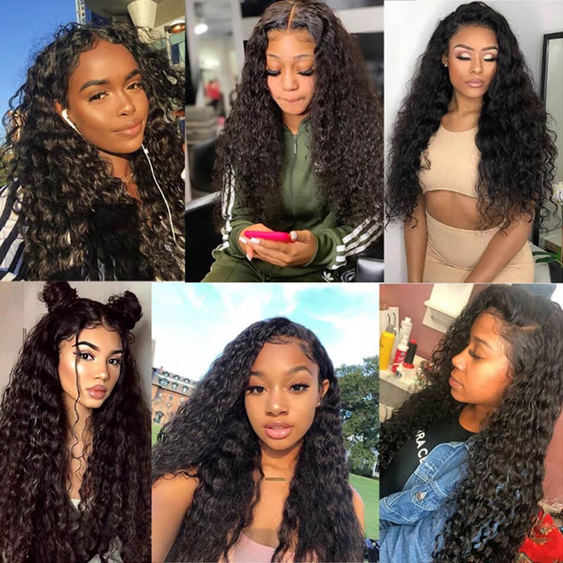 Water Wave Hair 4x4 HD Lace Closure Wig Real Human Hair Wig Perfect Hairline With Baby Hair-AlididiHair