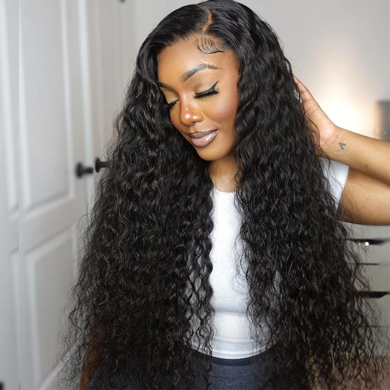 Water Wave Hair 4x4 HD Lace Closure Wig Real Human Hair Wig Perfect Hairline With Baby Hair-AlididiHair