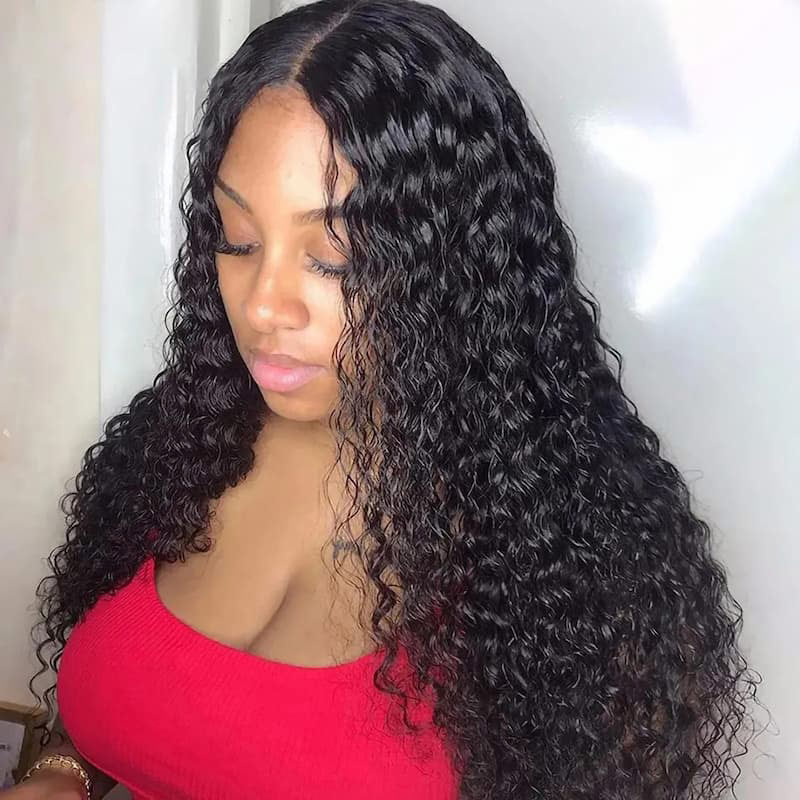 Water Wave Hair 4x4 Lace Closure Wig Real Human Hair Wig Perfect Hairline With Baby Hair-AlididiHair