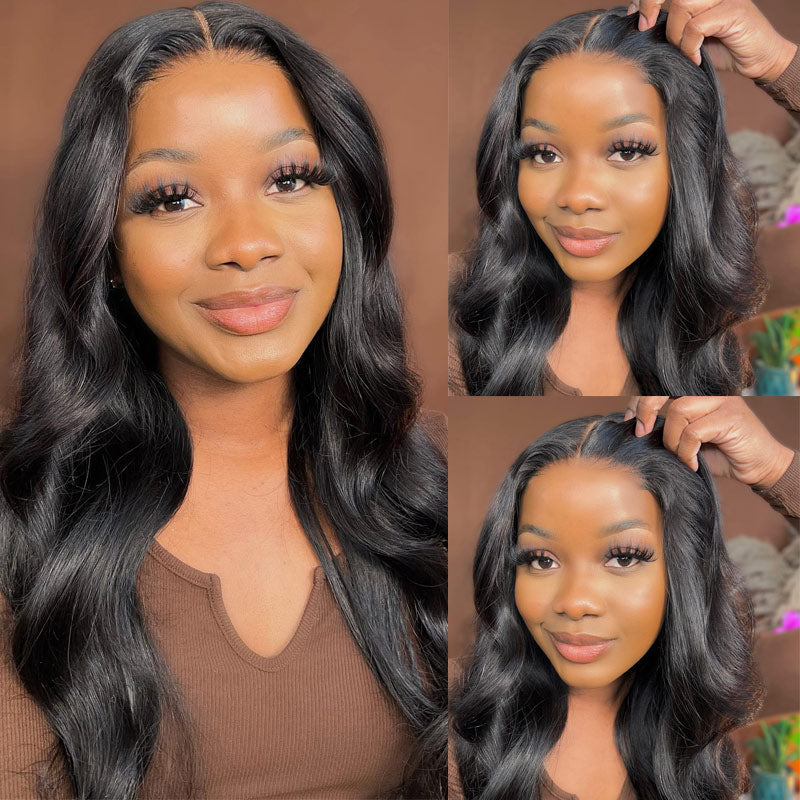 Wear & Go Glueless Wigs Body Wave 4x6 Pre Cut HD Lace Closure Wig Pre Plucked Hairline Real Human Hair Wig-Alididihair