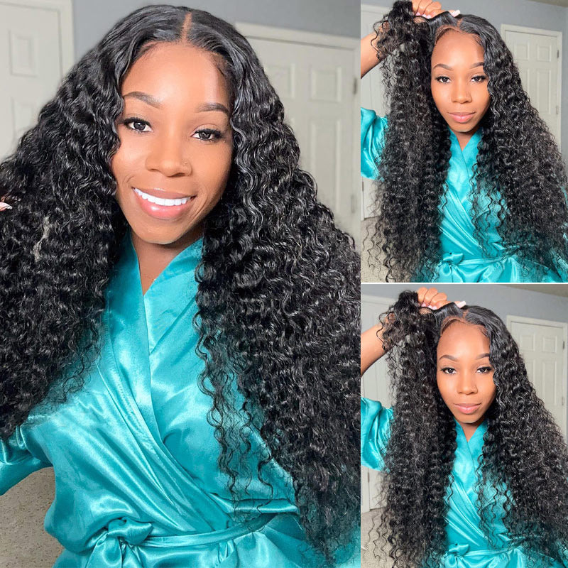 Natural Curly Hair 4x6 Pre Cut HD Lace Wig Wear & Go Glueless Pre Plucked Real Human Hair Wig Beginner Friendly-Alididihair