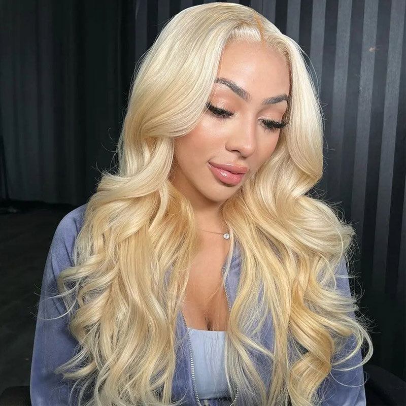 Body Wave 4x4 HD Transparent Lace Clsoure #613 Blonde Wig Pre Plucke 100% Human Hair Wigs-Alididihair