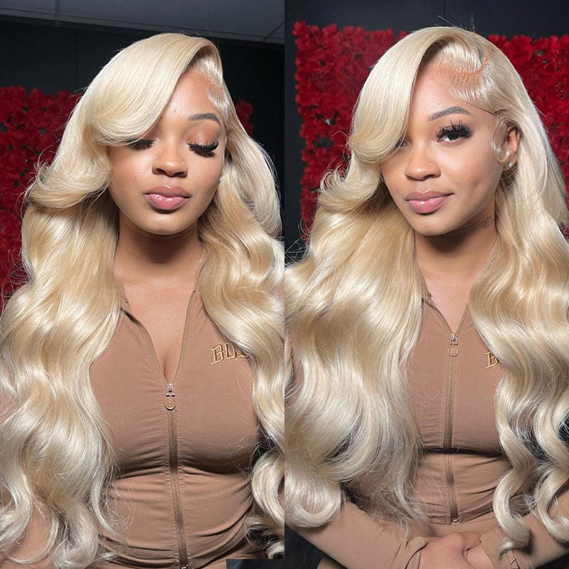 613 Blonde Wig Body Wave 360 HD Transparent Lace Front Wigs Human Hair-Alididihair