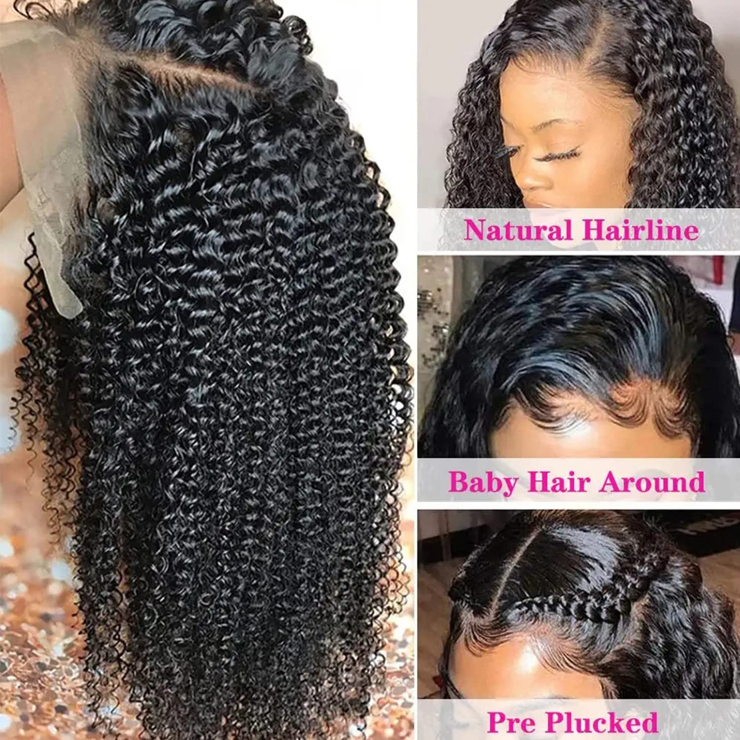 {Super Deal} Short Curly Bob Wig 13x4 Transparent Lace Front Wigs  For Black Women Pre Plucked With Baby Hair Natural Hairline