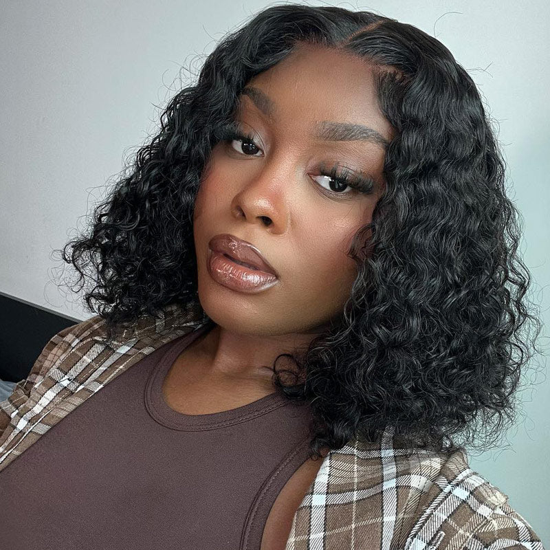 Bob Wig 4x4/13x4 Deep Curly HD Lace Front Wig Human Hair Short Bob Wigs For Black Women-Alididihair