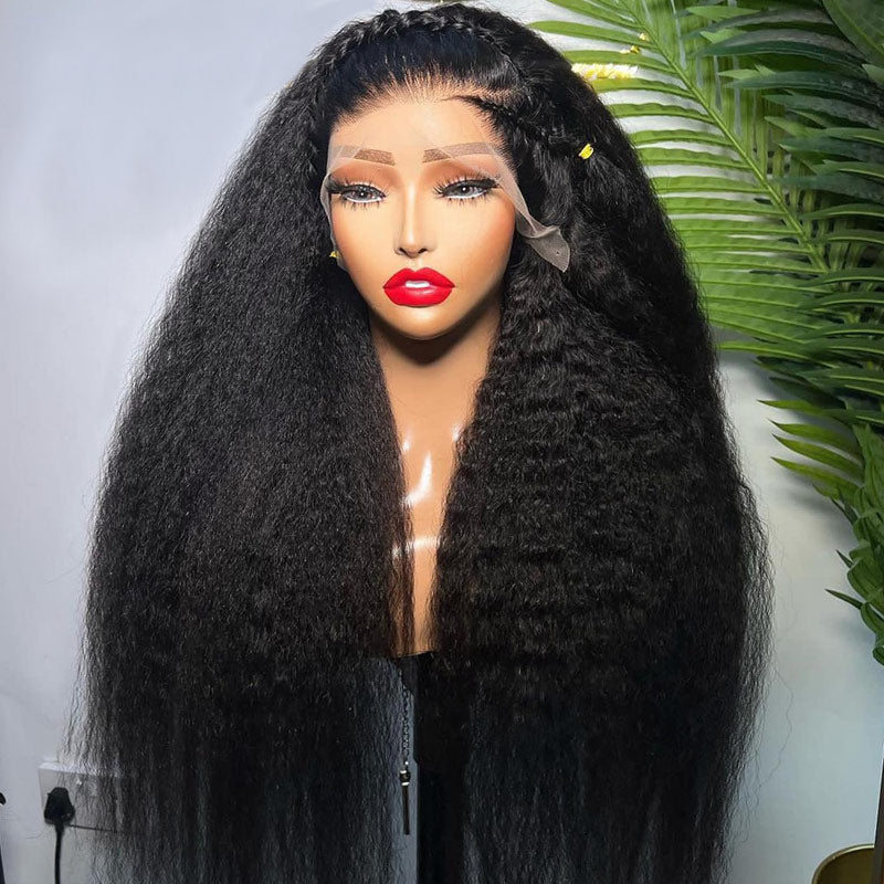 kinky-straight-human-hair wig