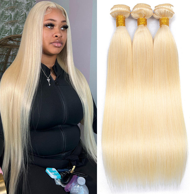 Alididi 613 Blonde 3Bundles Long Straight Hair 100% Virgin Human Hair