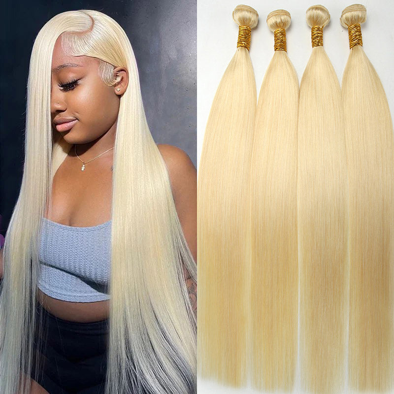 Alididi 613 Blonde 4Bundles Long Straight Hair 100% Virgin Human Hair