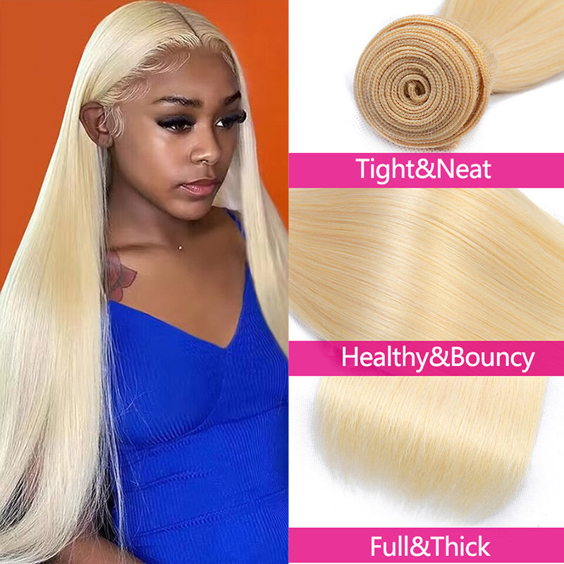 Alididi 613 Blonde 3Bundles Long Straight Hair 100% Virgin Human Hair